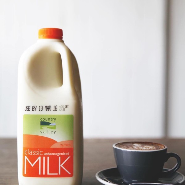 Country Valley Milk used in Coffee
