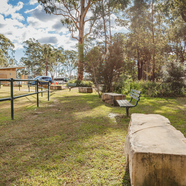 Sports field and seating at Appin Reserve Park
