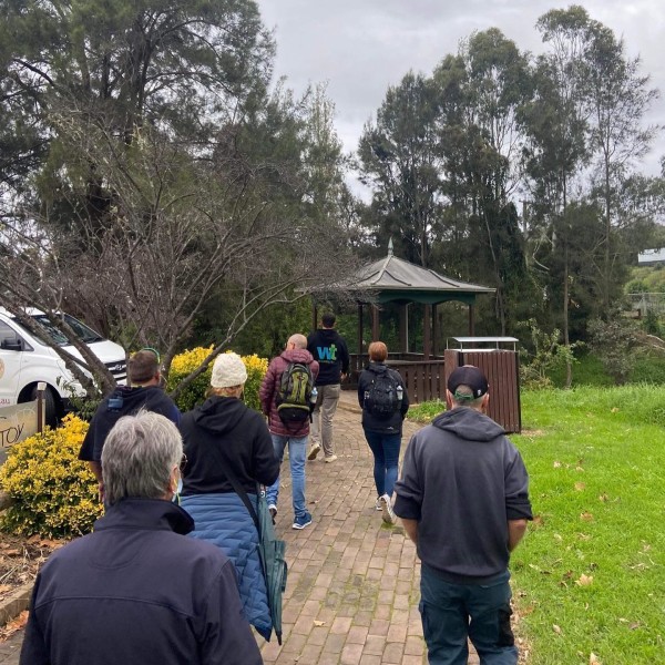 People being guided on a tour of Picton