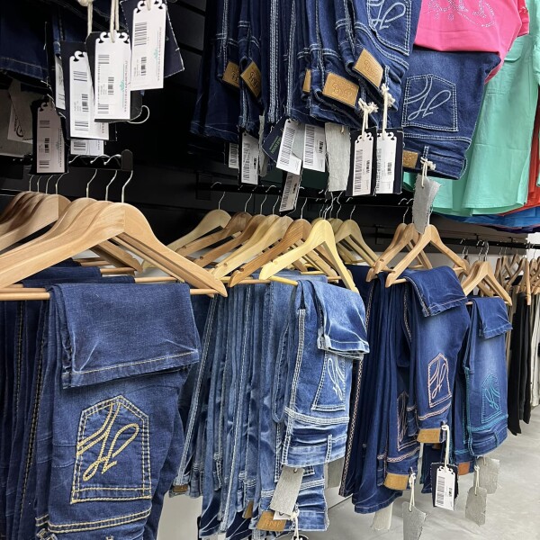 Selection of jeans at Our Country Store
