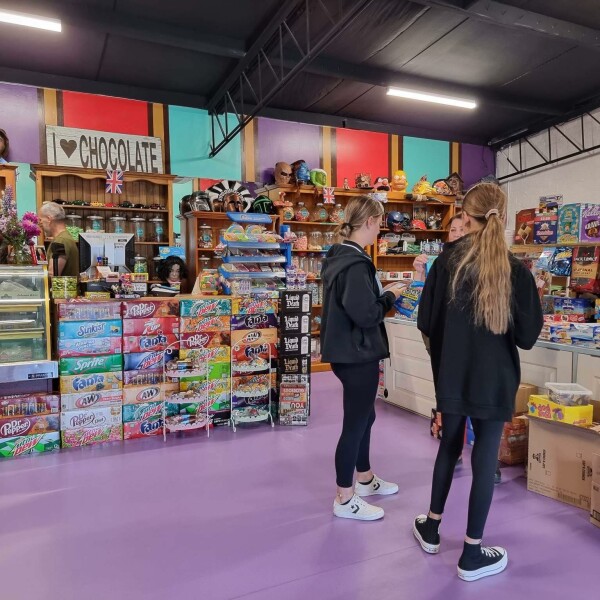 People shopping at the Candy Train Picton