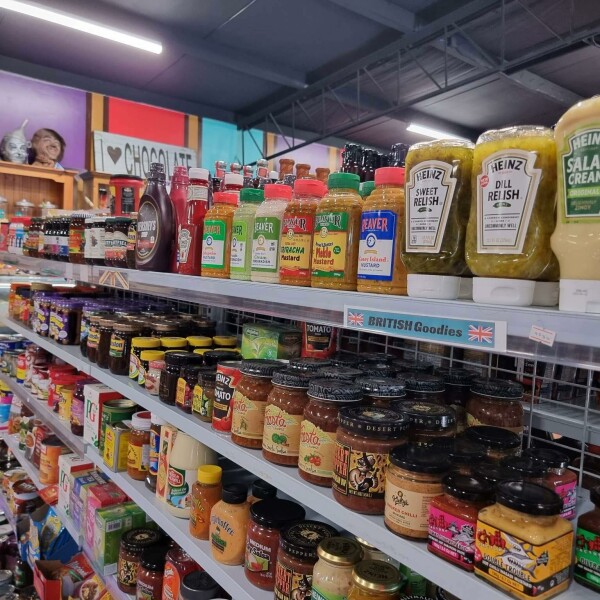 Shelves of goodies at the Candy Train Picton