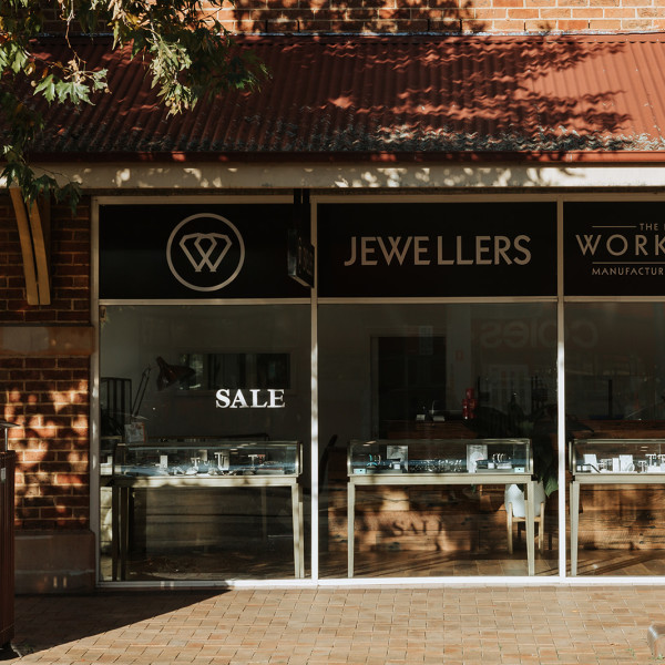 Outside the Little Workshop Jewellers Shop