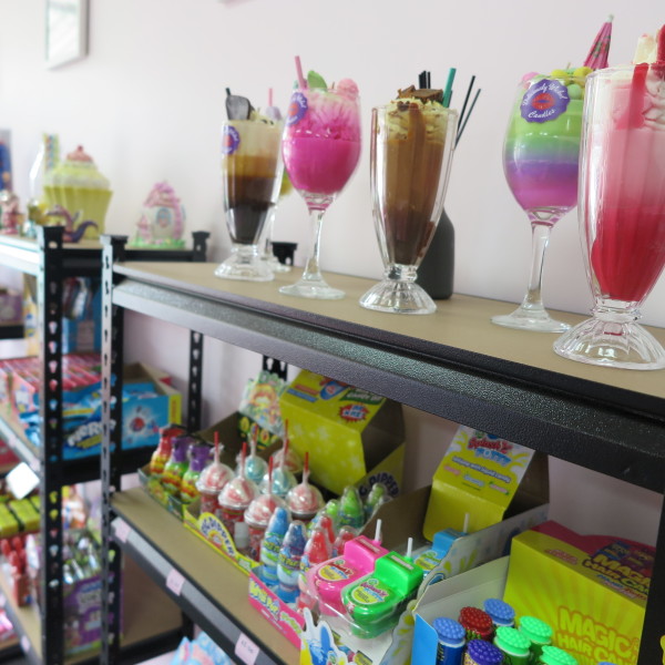 Shelves of candy and confectionary at Wild at Heart Candy Bar