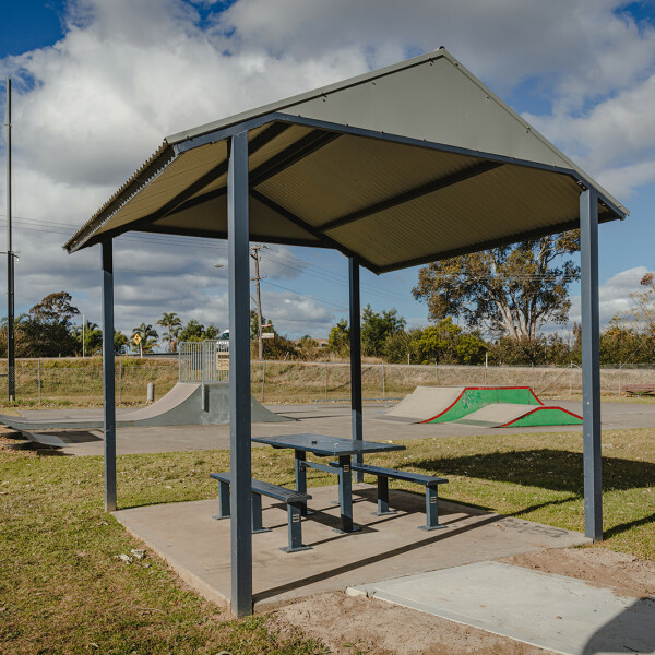Skatepark and undercover tables at Bargo Sportsground