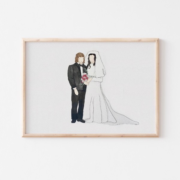 Wedding portrait illustration by Mister Moose