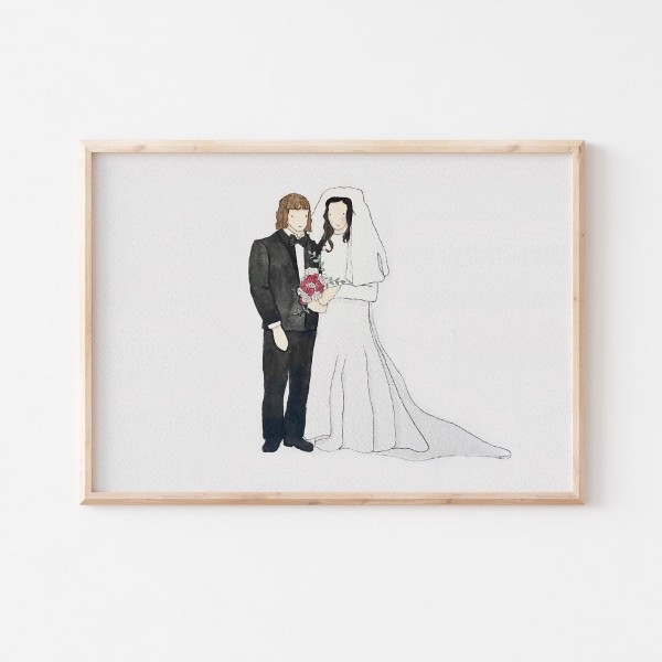 Wedding portrait illustration by Mister Moose