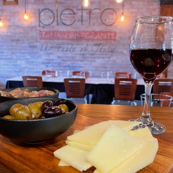 Platter and wine made by Pietro Italian Restaurant