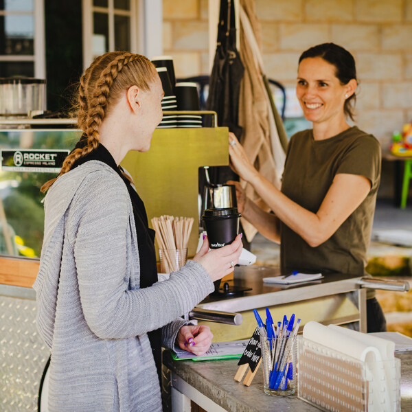 Coffee with a smile at Wildgum Cafe in Appin