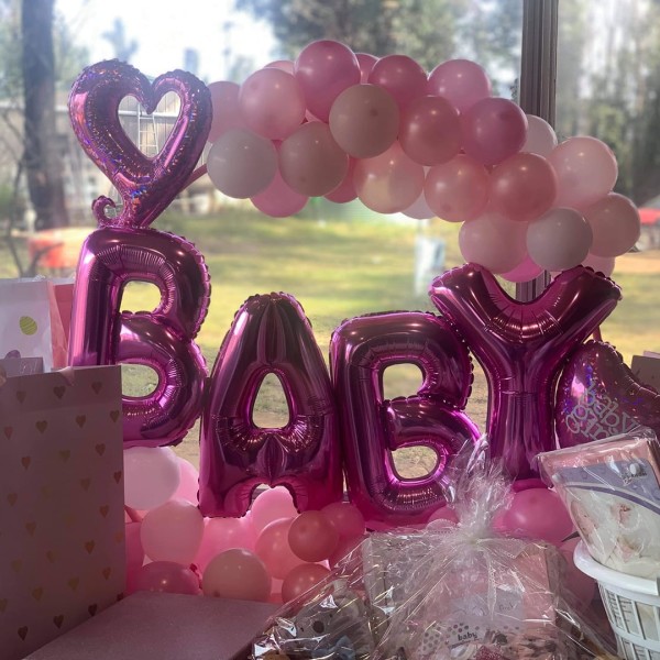 Baby Shower Balloon Lettering by A Little Bit Spech