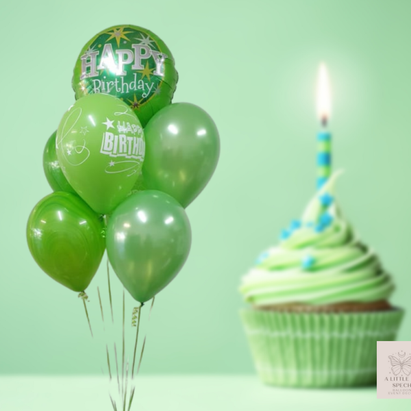 Green Happy Birthday Balloons from A Little Bit Spech