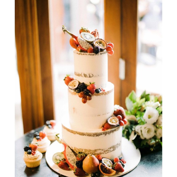 Large three tier wedding cake