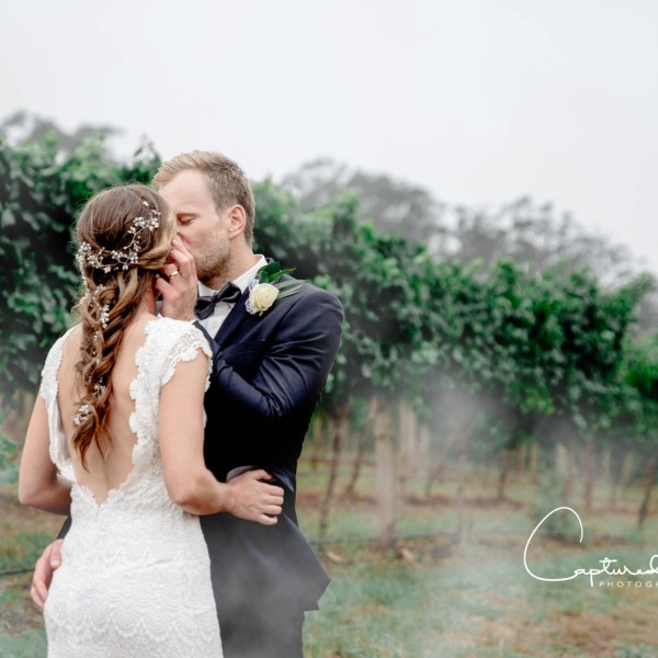 Bride and Groom in a Vineyard