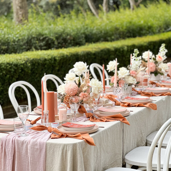 Pink & Orange table design by KS Creative Co