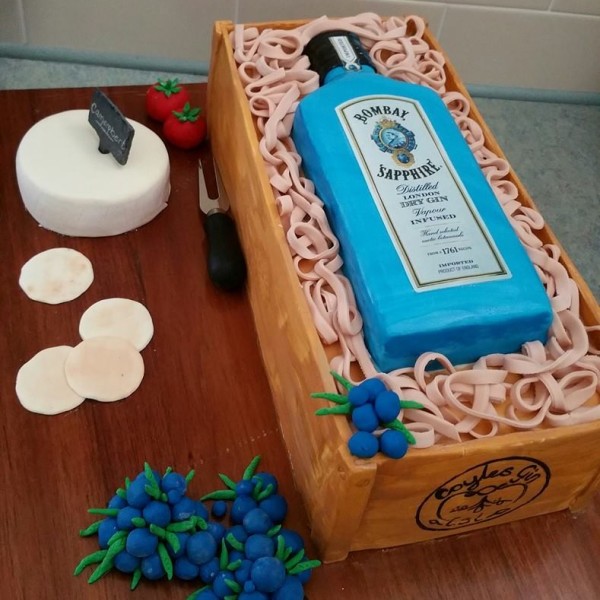 Custom Bombay Sapphire Gin Cake